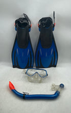 Load image into Gallery viewer, U.S. Divers Blue Black Swim Fins Mask Snorkel Water Sports Snorkeling Set