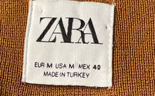 Load image into Gallery viewer, Zara Mens Brown Quarter Zip Long Sleeve Knitted Pullover Sweater Size M