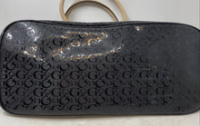 Load image into Gallery viewer, Guess Womens Black Signature Print Charm Double Handle Satchel Handbag