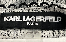 Load image into Gallery viewer, Karl Lagerfeld Paris Womens White And Black Printed Back Zip A-Line Dress Size 6