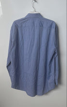 Load image into Gallery viewer, Hugo Boss Mens White Blue Printed Long Sleeve Collared Dress Shirt Size 16