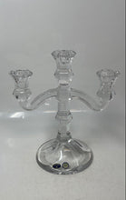 Load image into Gallery viewer, Bohemia Crystal Clear Glass Polished Finish Three-Arm Decorative Candelabra