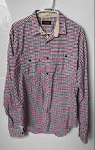 Load image into Gallery viewer, Zara Young Mens White Red Plaid Cotton Collared Long Sleeve Button-Up Shirt Sz L