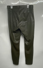 Load image into Gallery viewer, Zara Womens Green Faux Leather Flat Front Button Ankle Pants Size XL