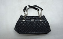 Load image into Gallery viewer, Kenneth Cole Reaction Womens Black Quilted Leather Double Handle Shoulder Bag
