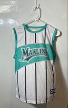 Load image into Gallery viewer, Goya Mens White Green Striped MLB Miami Marlins #93 Baseball Jersey Size XL