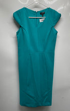 Load image into Gallery viewer, The Limited Womens Aqua Short Sleeve V-Neck Back Zip Shift Dress Size 6