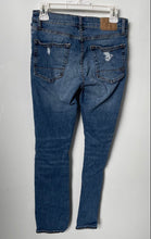 Load image into Gallery viewer, Aero Womens Blue Medium-Wash Distressed Slim-Fit Skinny Jeans Size 28/30