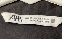 Load image into Gallery viewer, Zara Womens Gray Collared Long Sleeve Side Zip Wrap Dress Size X-Small