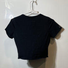 Load image into Gallery viewer, Playboy Womens Black Short Sleeve Crew Neck Pullover Cropped T-Shirt Size Large