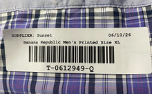 Load image into Gallery viewer, Banana Republic Mens Blue Plaid Cotton Slim Fit Button-Down Dress Shirt Size XL