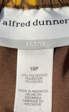 Load image into Gallery viewer, Alfred Dunner Womens Brown Printed Pleated Elastic Waist A-Line Skirt Size 10P