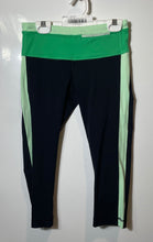 Load image into Gallery viewer, Lululemon Womens Black Green Elastic Waist Pull-On Cropped Leggings Size 4