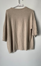 Load image into Gallery viewer, Zara Womens Beige Short Sleeve Round Neck Pearl Beaded Pullover Sweater Size S