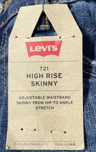 Load image into Gallery viewer, Levi's Womens Blue Denim High Rise Slim Fit 721 Skinny Leg Jeans Sz 12 Reg w/Tag