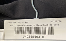 Load image into Gallery viewer, Karl Lagerfeld Womens Black Flat Front Regular Fit Trouser Pants No Size