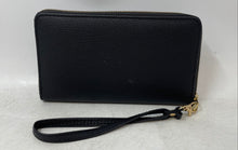 Load image into Gallery viewer, London Fog Womens Felicity Black Pebbled Leather Zip-Around Wristlet Wallet