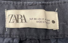 Load image into Gallery viewer, Zara Womens Blue Cotton Slash Pockets Stretch Straight Leg Cargo Pants Size 2