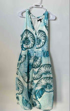 Load image into Gallery viewer, White House Black Market Womens Teal And White Sleeveless Shirt Dress Size 10