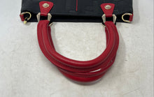 Load image into Gallery viewer, Monifen Womens Black Red Letter Embossed Inner Pockets Double Handle Tote Bag