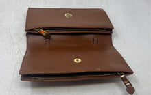 Load image into Gallery viewer, Lauren Ralph Lauren Womens Brown Textured Leather Foldable Clutch Wallet
