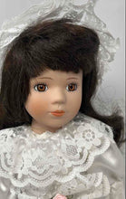Load image into Gallery viewer, White Dress Black Hair Limited Edition Porcelain Collectible Doll