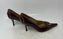 Load image into Gallery viewer, Mixx Womens Burgundy Leather Pointed Toe Slip-On Pump Heels Size 8