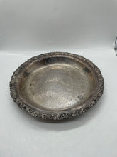 Load image into Gallery viewer, Vintage Silver Plated Floral Engraved Edge Round Shape Serving Tray