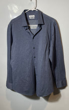 Load image into Gallery viewer, Calvin Klein Mens Gray Refined Knit Long Sleeve Slim Fit Dress Shirt Size L