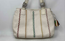 Load image into Gallery viewer, Brighton Womens White Pebbled Leather Double Handle Zip Top Lined Shoulder Bag