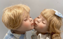 Load image into Gallery viewer, Vintage Geppeddo Kyle & Katie Kissing Porcelain Dolls Set 2 Pcs With Tag