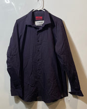 Load image into Gallery viewer, Alfani Mens Purple Striped Long Sleeve Spread Collar Fitted Dress Shirt Size L
