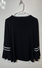 Load image into Gallery viewer, Calvin Klein Womens Black White Long Sleeve Pullover Blouse Top Size XL