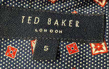 Load image into Gallery viewer, Ted Baker Mens Purple Geometric Print Cotton Long Sleeve Button-Up Shirt Size 5