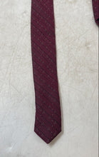 Load image into Gallery viewer, DKNY Mens Red Striped Print Silk Keeper Loop Adjustable Formal Pointed Tie
