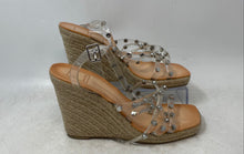 Load image into Gallery viewer, Dolce Vita Womens Maxton Clear Studded High Wedge Heel Espadrille Sandals Sz 8M