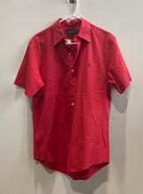 Load image into Gallery viewer, Ralph Lauren Mens Red Custom Fit Short Sleeve Button-Up Shirt Size Medium