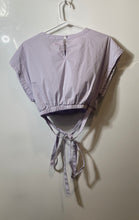 Load image into Gallery viewer, Forever 21 Womens Purple Crew Neck Cap Sleeve Pullover Cropped Blouse Top Size M