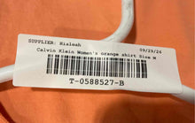 Load image into Gallery viewer, Calvin Klein Womens Orange Crew Neck Short Sleeve Pullover T-Shirt Size M