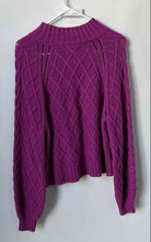 Load image into Gallery viewer, American Eagle Womens Purple Balloon Sleeve Mock Neck Pullover Sweater Size XL