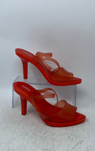 Load image into Gallery viewer, Melissa Womens Orange Peep Toe Stiletto Heel Ankle Strap Sandals Size 8