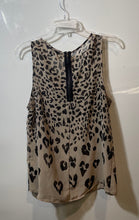 Load image into Gallery viewer, Forever 21 Womens Brown Animal Print Sleeveless Back-Zip Sheer Tank Top Size L