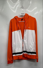 Load image into Gallery viewer, Armani Exchange Mens Orange White Long Sleeve Pockets Full Zip Hoodie Size M