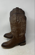 Load image into Gallery viewer, Rollda Mens NZX36 Brown Leather Mid-Calf Pull-On Cowboy Western Boots Size 9