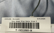 Load image into Gallery viewer, Zara Womens Blue Flat Front Slash Pocket Straight Leg Dress Pants Size 2