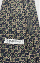 Load image into Gallery viewer, Giorgio Armani Mens Multicolor Geometric Print Silk Adjustable Long Designer Tie