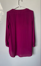 Load image into Gallery viewer, CeCe Womens Fuchsia Long Sleeve Round Neck Pullover Blouse Top Size XS