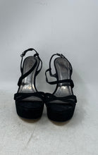 Load image into Gallery viewer, Idore Womens Black Leather Buckle Open Toe Stiletto Platform Heels Size 7B