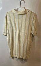 Load image into Gallery viewer, Karl Lagerfeld Mens Cream Striped Print Short Sleeve Polo Shirt Size M