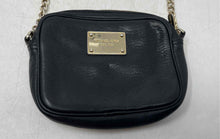 Load image into Gallery viewer, Michael Kors Womens Black Leather Semi-Chain Strap Inner Divider Crossbody Bag